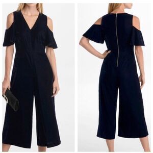KARL LAGERFELD | melia cold shoulder midi jumpsuit in navy 8 NWT
